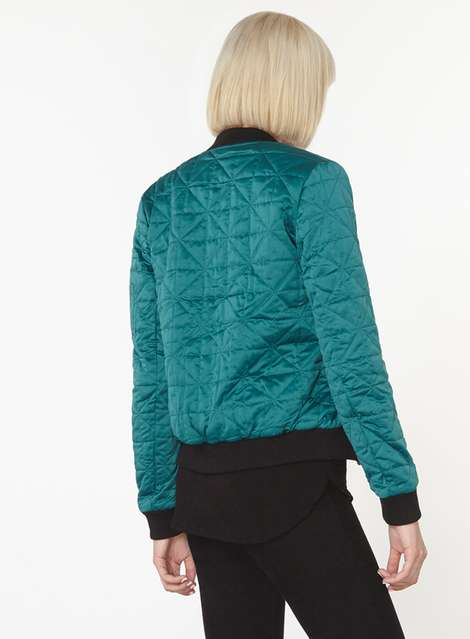 Green Faux Fur Lined Bomber